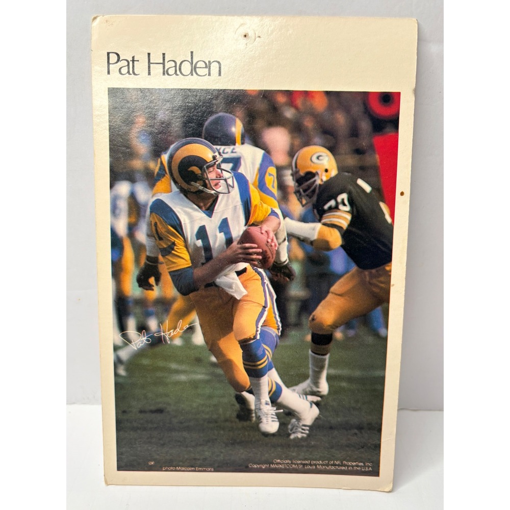 1981 Pat Haden LA Rams Marketcom‎ Mini Poster 41/50 Vintage NFL Football USC